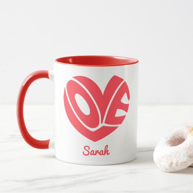 Söt Kärlek Hjärtan Kaffe Mugg (Med munk)