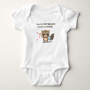 Söt kärlek maskerad bandit tvättbjörn för bebisar tee shirt