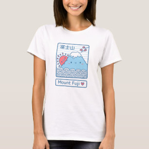 Söt kärlek Mount Fuji, berg sol och vågor Japan T Shirt
