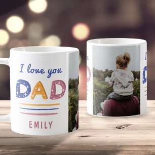 Söt Kärlek pappa Färgrik typografi Foto   Kaffemugg