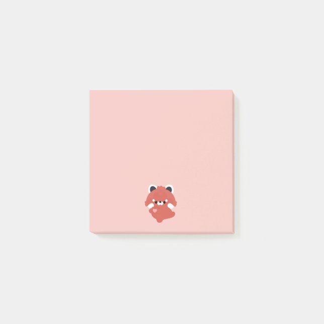 Söt kärlek Röd Panda Post-it Block (Framsida)