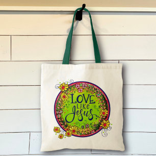 Söt Kärlek som Jesus Inspiritivity Large Tote Bag Tygkasse