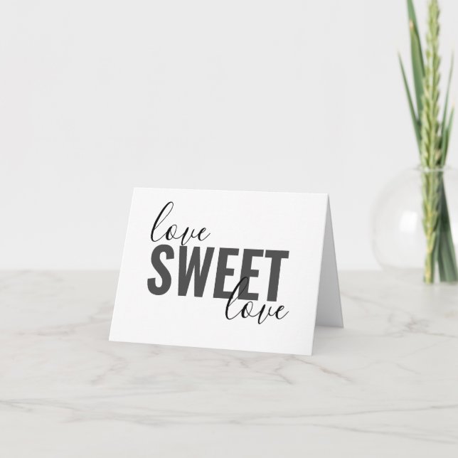 söt KÄRLEK SVEET KÄRLEK typografi | Kort (Framsida)