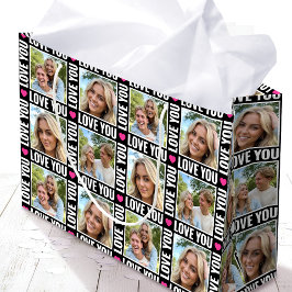 Söt kärlek till dig 4 Foto Collage Svart Rosa Hjär