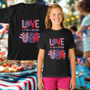 Söt kärlek USA 1776 till 2026 Amerika 250 T Shirt