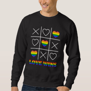 Söt Kärlek Vinner Lgbt Regnbåge Hjärta Pride Tic T Lång Ärmad Tröja