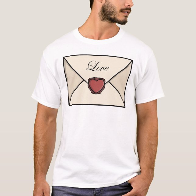 Söt kärleksbrevkuvert t shirt (Framsida)