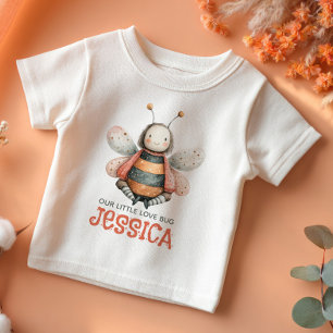 Söt Kärleksbugs Vattenfärg Humla Bebis Namn T Shirt