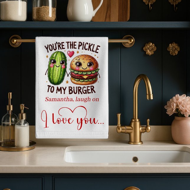 Söt kärlekscitat mat kökshandduk personlig (Cute Love Quote Food Kitchen Towel Personalized)
