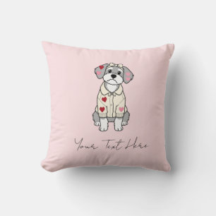 Söt kärlekshjärta schnauzer-design med långa öron kudde