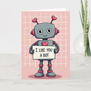 Söt kärleksrobot - jag gillar dig ett bot-kort kort