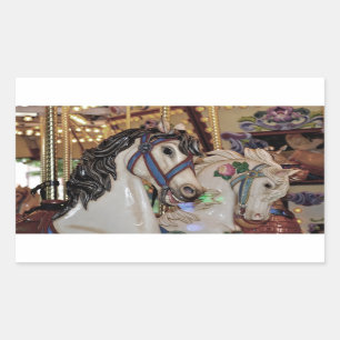 Söt karusellhäst rektangulärt klistermärke