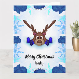 Söt Kasky Personlig Ren I Isglaskor Kort