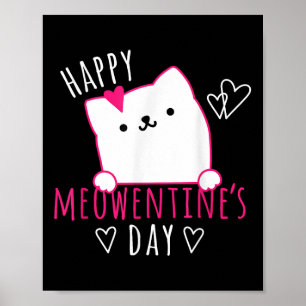 Söt katt Alla hjärtans dag skjorta för tjejer Kitt Poster