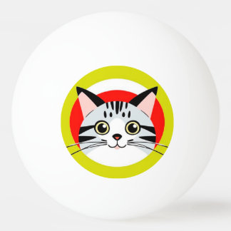 🐱 Söt Katt Ansikte Bordtennis Sport Gåva 🏓 Pingisboll