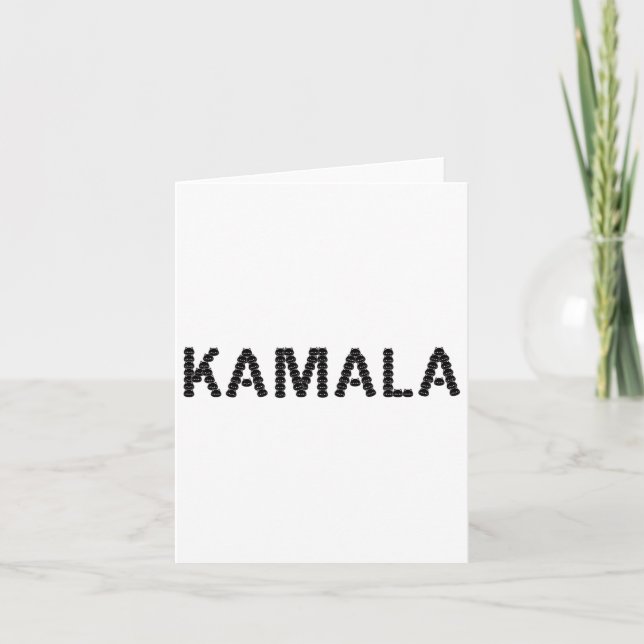 Söt katt ansikte Kamala brev Rolig design  Kort (Framsida)