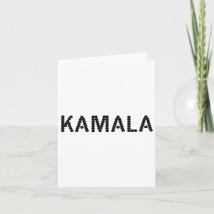 Söt katt ansikte Kamala brev rolig design Kort