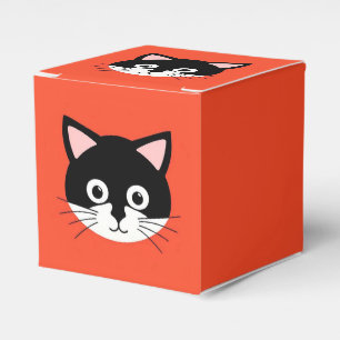 Söt Katt Ansikte Livlig Illustration Presentaskar