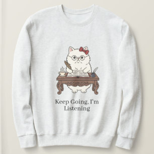 Söt katt anteckning glasögon bow skrivande design t shirt