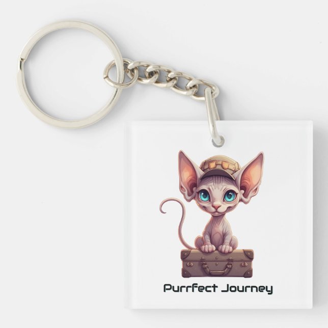 Söt katt bagagetikett  Present till kattälskare &  (Framsidan)