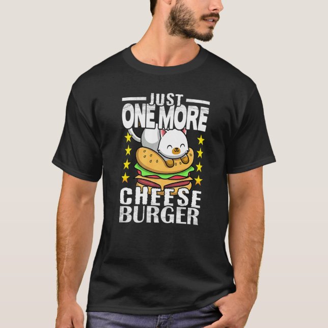 Söt katt   bara en till cheeseburgare t shirt (Framsida)