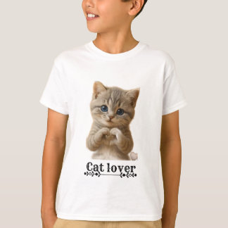 Söt katt barn t-shirt | Kattälskarskläder för barn