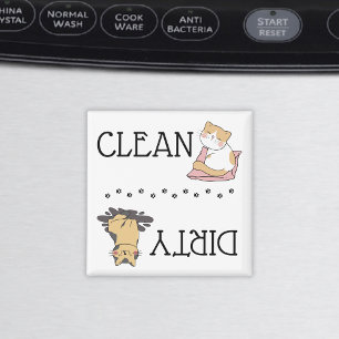 Söt Katt Diskmaskin Magnet