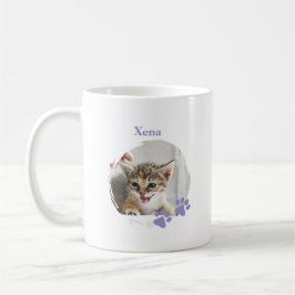 Söt katt-djur med anpassat namn kaffemugg