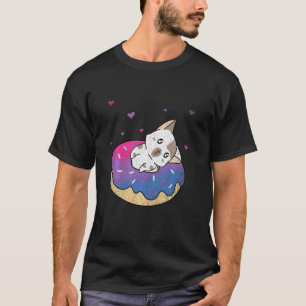 Söt Katt Djur Queer Bi Stolthet Bisexualitet Munk T Shirt