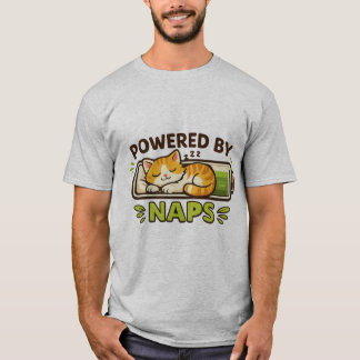 Söt katt driven av tuppladdning rolig sovande katt t shirt