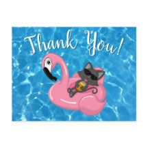 Söt katt flamingo barnkalas poolparty