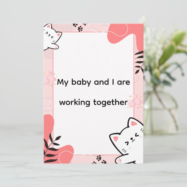 Söt katt-födelse affirmationskonst julkort (Stående Fram)