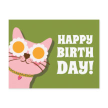 Söt katt födelsedagskort