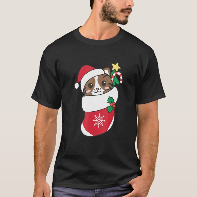 Söt katt för jul katt 6 t shirt (Framsida)