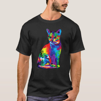 Söt katt för kattunge Färgglad Kitty-adoption T Shirt