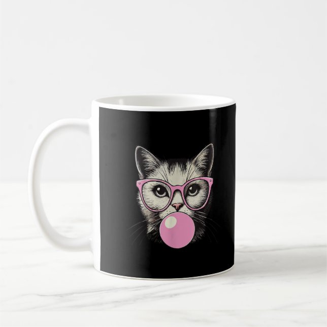 Söt katt för kvinnor roliga kattälskare kaffemugg (Vänster)
