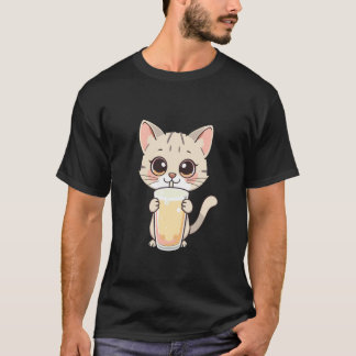 Söt katt gillar bubbel-te t shirt