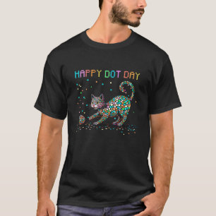 Söt Katt Glad Punkt Dag Kattdjur Måla Adoptera Läg T Shirt