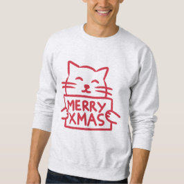 Söt katt God Jul Lång Ärmad Tröja
