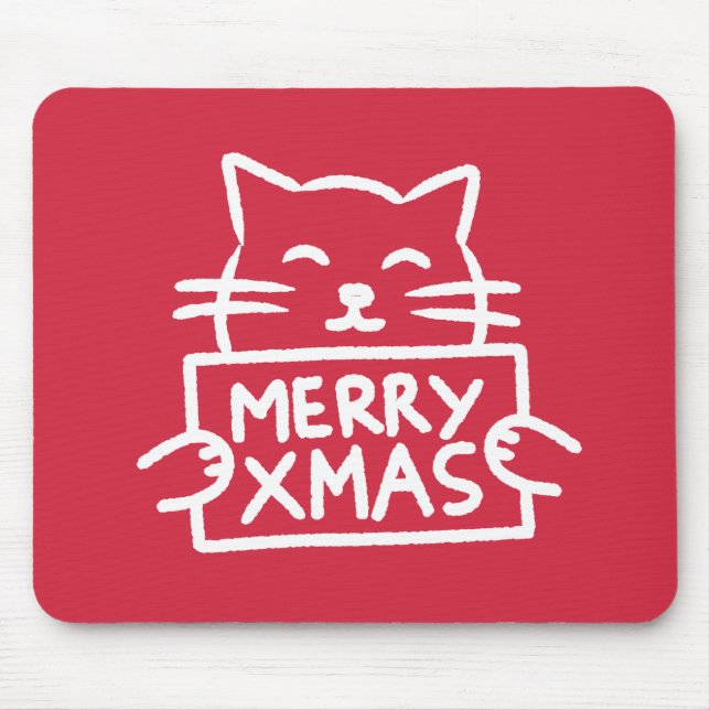 Söt katt God Jul Musmatta (Framsidan)