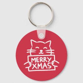 Söt katt God Jul Nyckelring