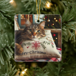 Söt Katt God Jul Ornament