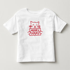 Söt katt God Jul T Shirt