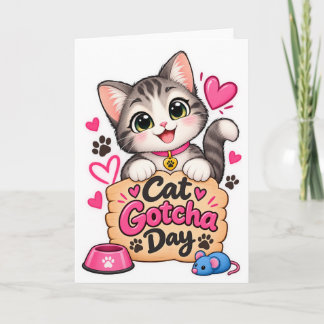 Söt Katt Gotcha-dagen Kort