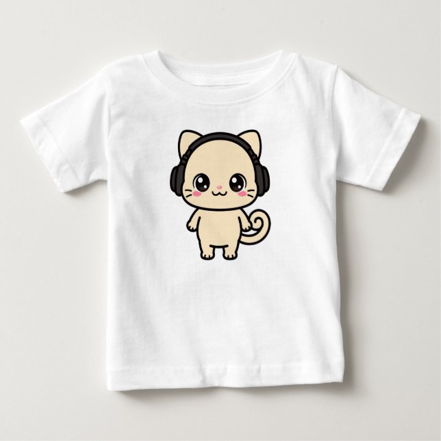 Söt Katt Grafisk Anpassad T-Shirt | Personlig (Framsida)