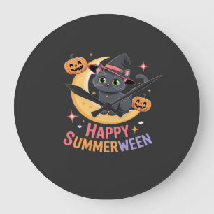 Söt katt Halloween-estetisk grundläggande t-shirt Stor Klocka