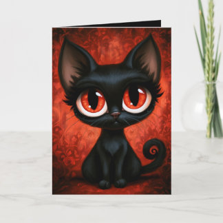 Söt katt Halloween-illustration Kort