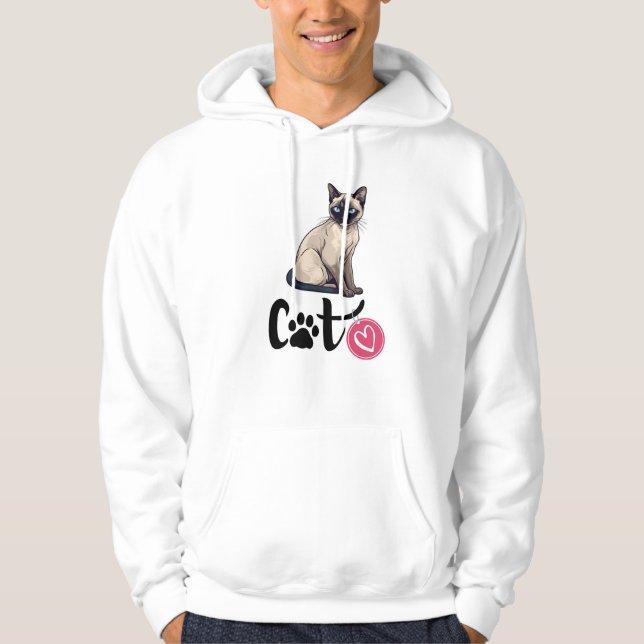 söt katt hoodie (Framsida)