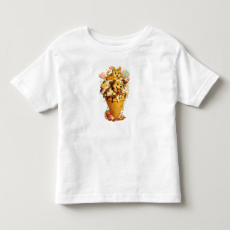 Söt katt & hund bästa vänners barn t-shirt bästa p