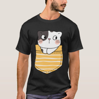 Söt katt i en ficka Katt Present Barn Pojkar Flick T Shirt